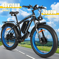 Baolujie DP2602 Electric Bike Off-road Dual Motor 26 Inch MTB Adult Electric Bicycle 48V 20Ah Battery E-bike