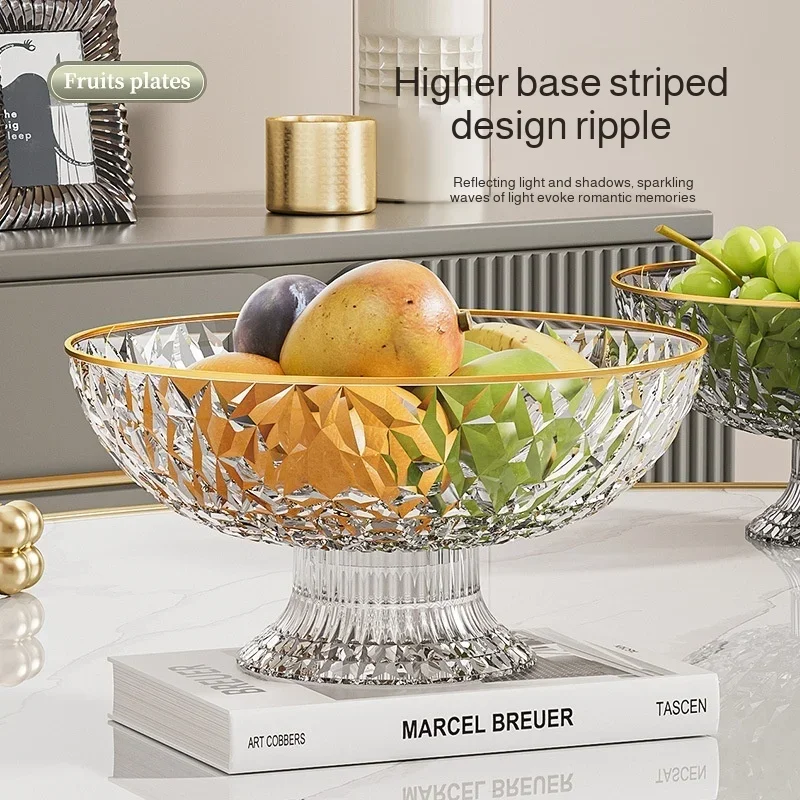 

Exquisite home fruit plate Drainable tall fruit bowl Removable living room light luxury tall plate 과일 쟁반