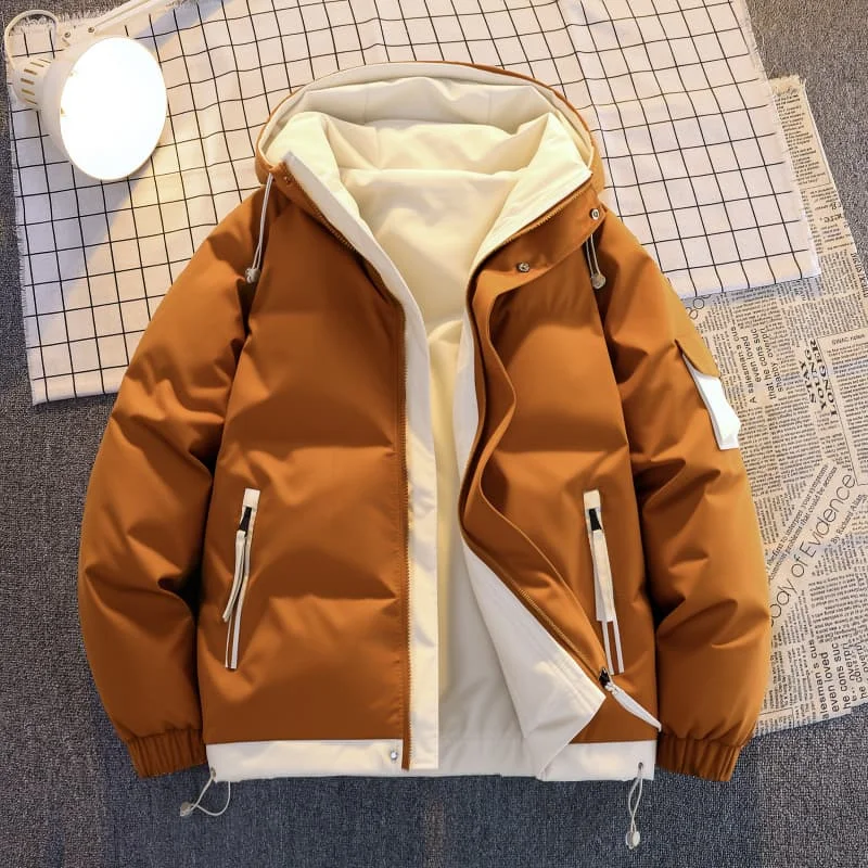 

Корейская одежда, ветрозащитные куртки-пуховики, мужские толстые теплые красочные пальто с капюшоном, мужская уличная парка в стиле хип-хоп, зимняя куртка