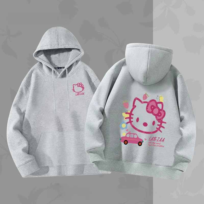 2024 Korean series cute Hello Kitty Co branded Women\'s hoodie in the Spring and Autumn New Men\'s and Women\'s Couple Clothes