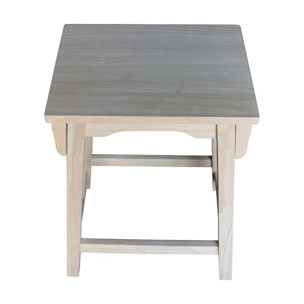 Unfinished Solid Wood Counter Height Stool 24 Inch Tall Armless Barstool Kitchen Dining Room or Lounge