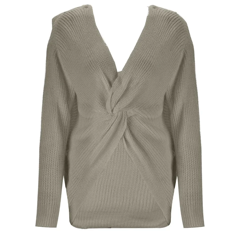 Pendolarismo Tinta unita Pullover da donna Maglione Donna Semplice e atmosferico Tinta unita Design sexy Scollo a V Visitiфта ж Salahcud