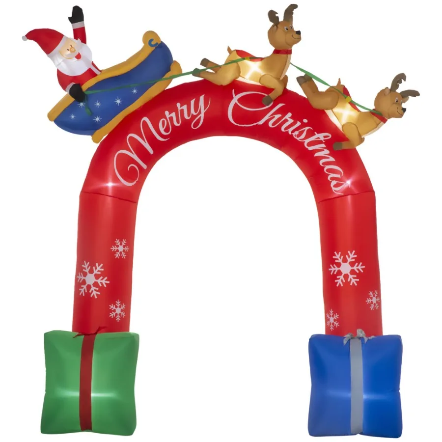 

9ft Christmas Inflatables Outdoor Drations Arch with Santa Claus Riding a Sled BlowUp LED Yard Christmas Dr for Garden Lawn Pa