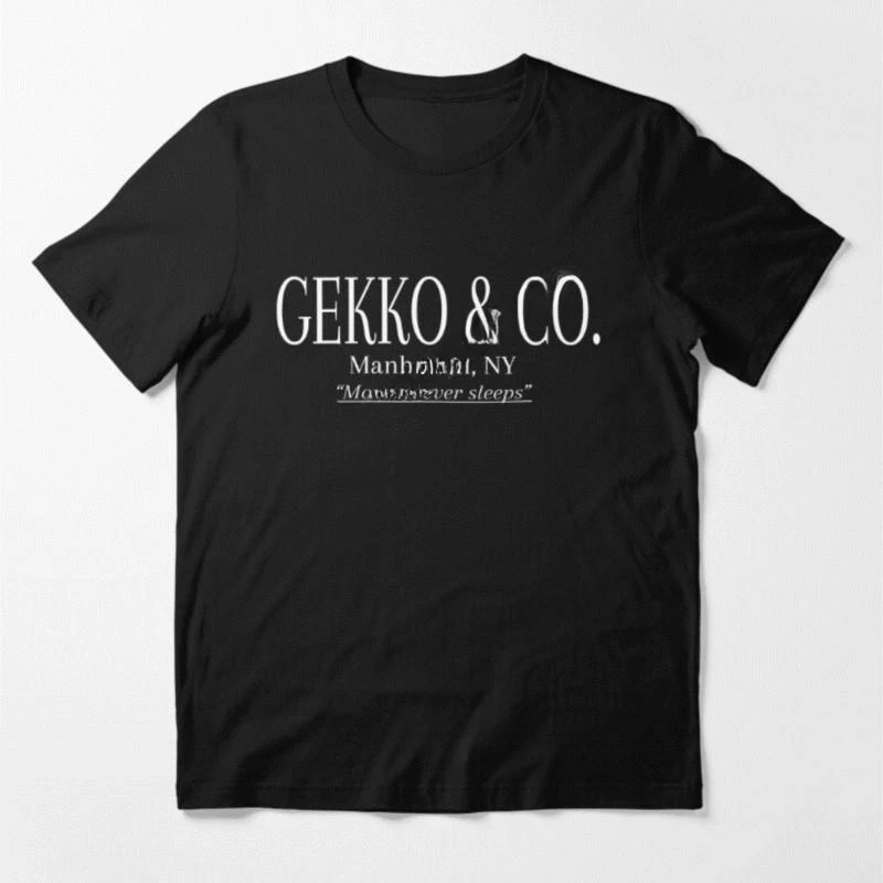 Male top tees Gekko & Co Wall Street Movie Gordon Gekko Essential Oversized T Shirt MAN COTTON T-SHIRT new in tops & tees manga