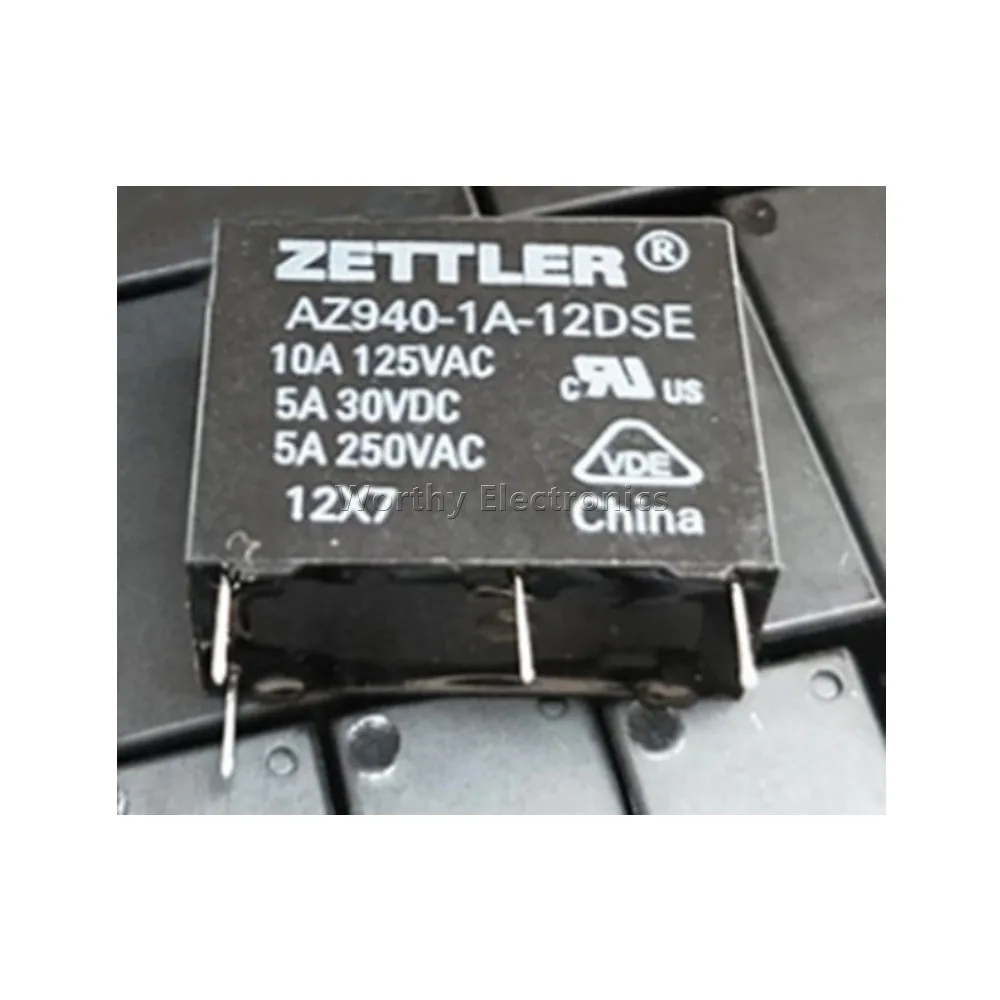 

Free Shipping 10PCS/LOT AZ940-1A-12DSE ZETTLER 10A 4PIN Relay 12VDC 12V