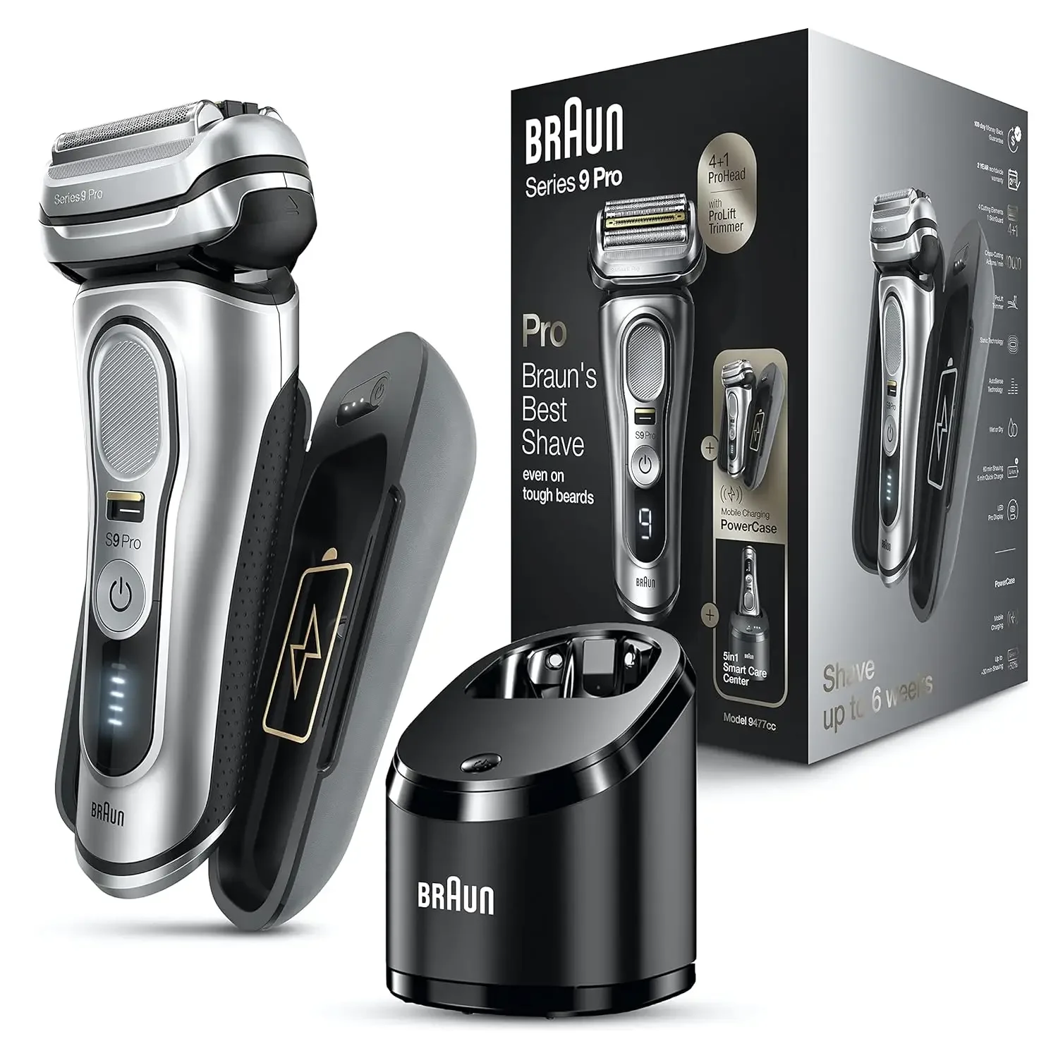 Electric Razor for Men, Waterproof Foil Shaver, Series 9 Pro , Wet & Dry Shave, with Portable Charging Case