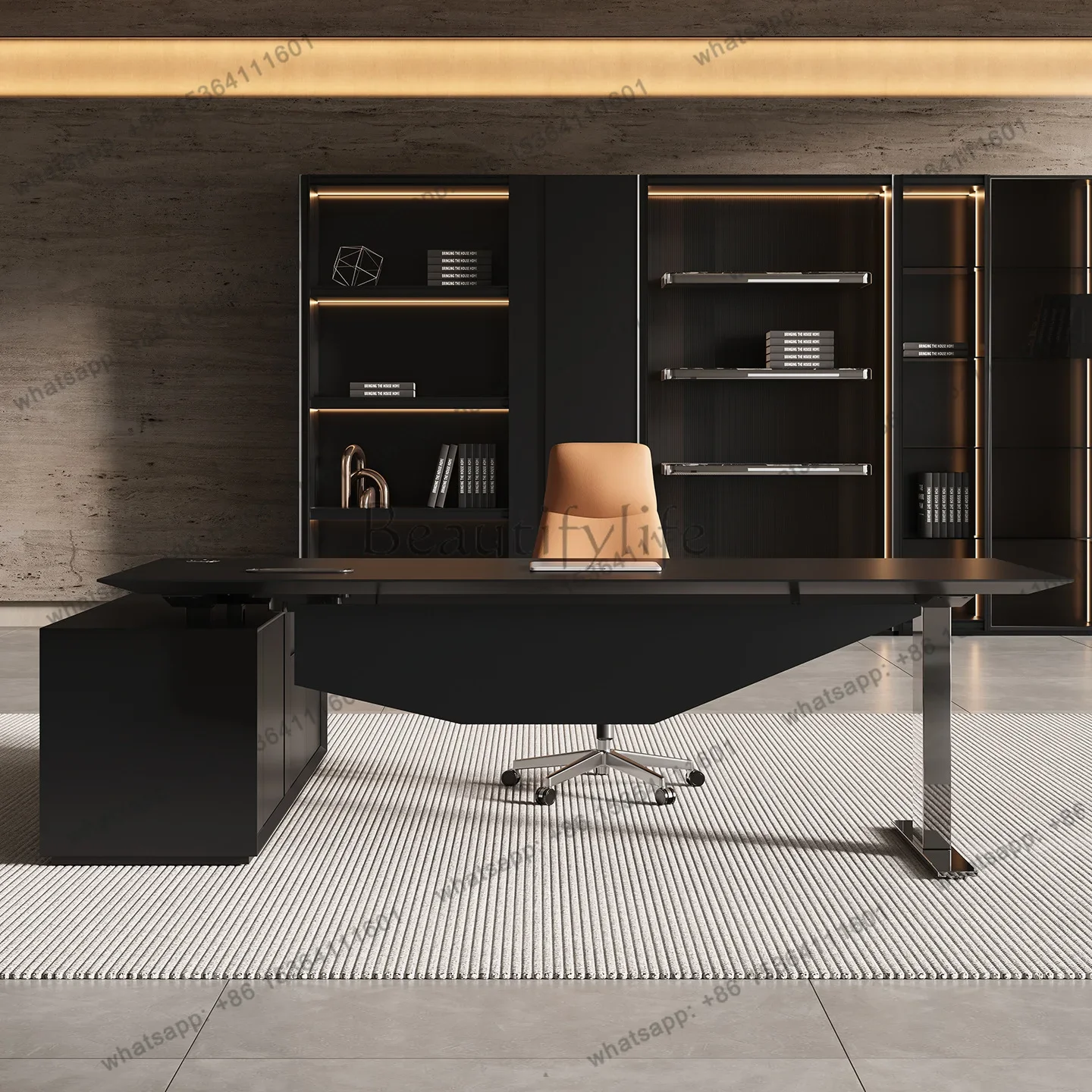 xx39 Intelligent lifting boss table desk Italian modern light luxury high-end office furniture