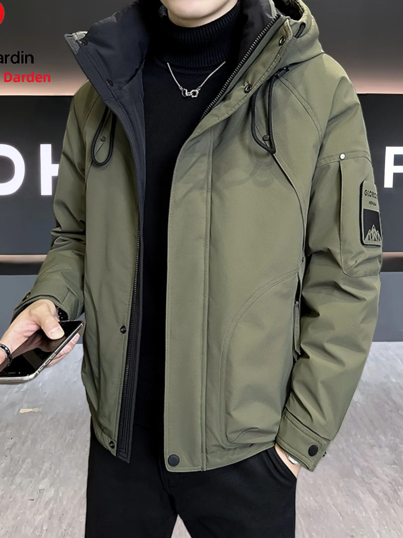 

Pierre Cardin Men's Thiened Winter down Jaet Casual Warm White Du down Filled Workwear Coat Windproof 3D Design Polyest...