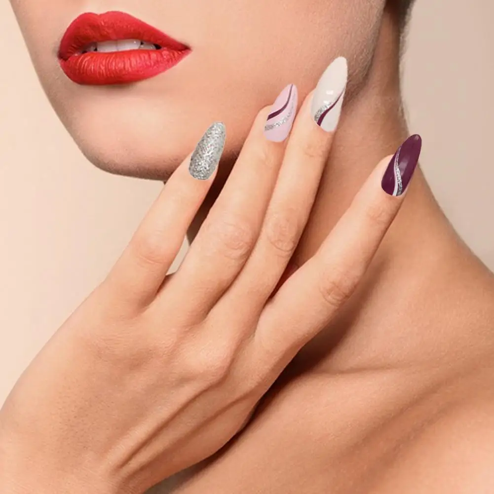 Facile da incollare 1 Set bellissimo bastone artificiale su unghie finte gioielli per Nail Art unghie finte senza colla con fornitura per salone di bellezza