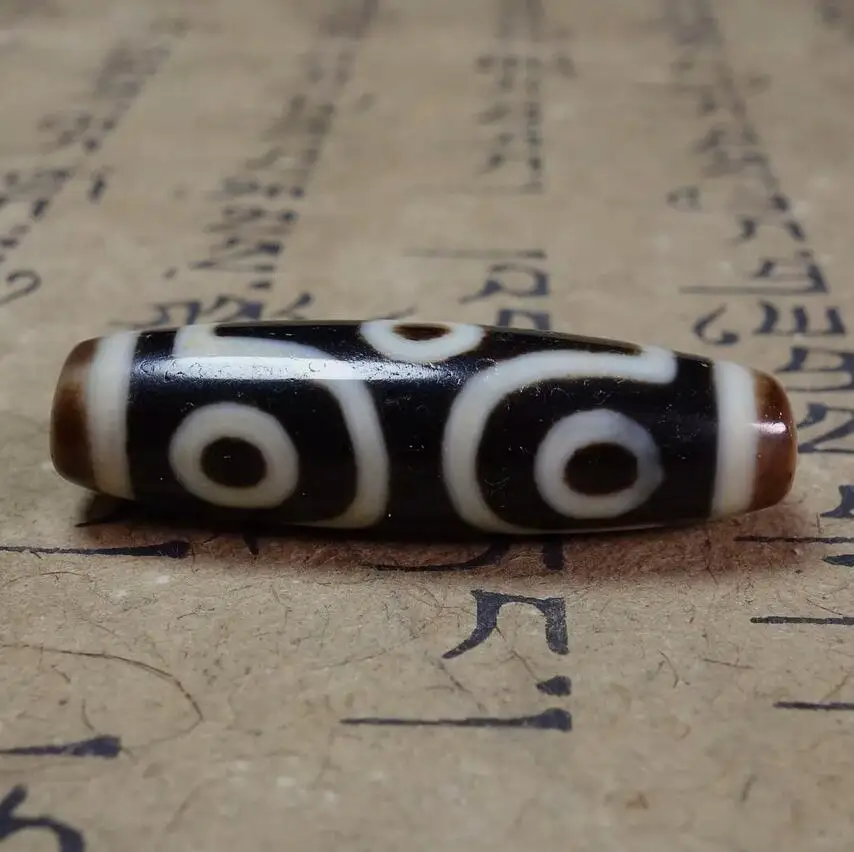 

Himalya Ancient Tibetan DZI Beads Old Agate Vajra 6 Eye Amulet Pendant #4920