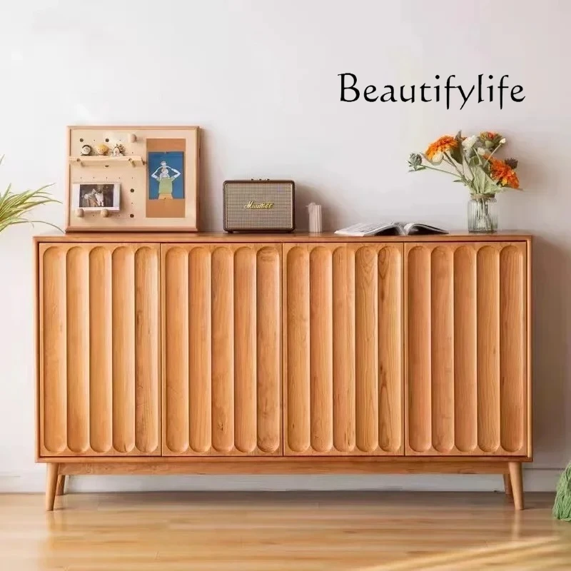 

Black Walnut Oak Cherrywood Storage Cabinet Simple Log Entrance