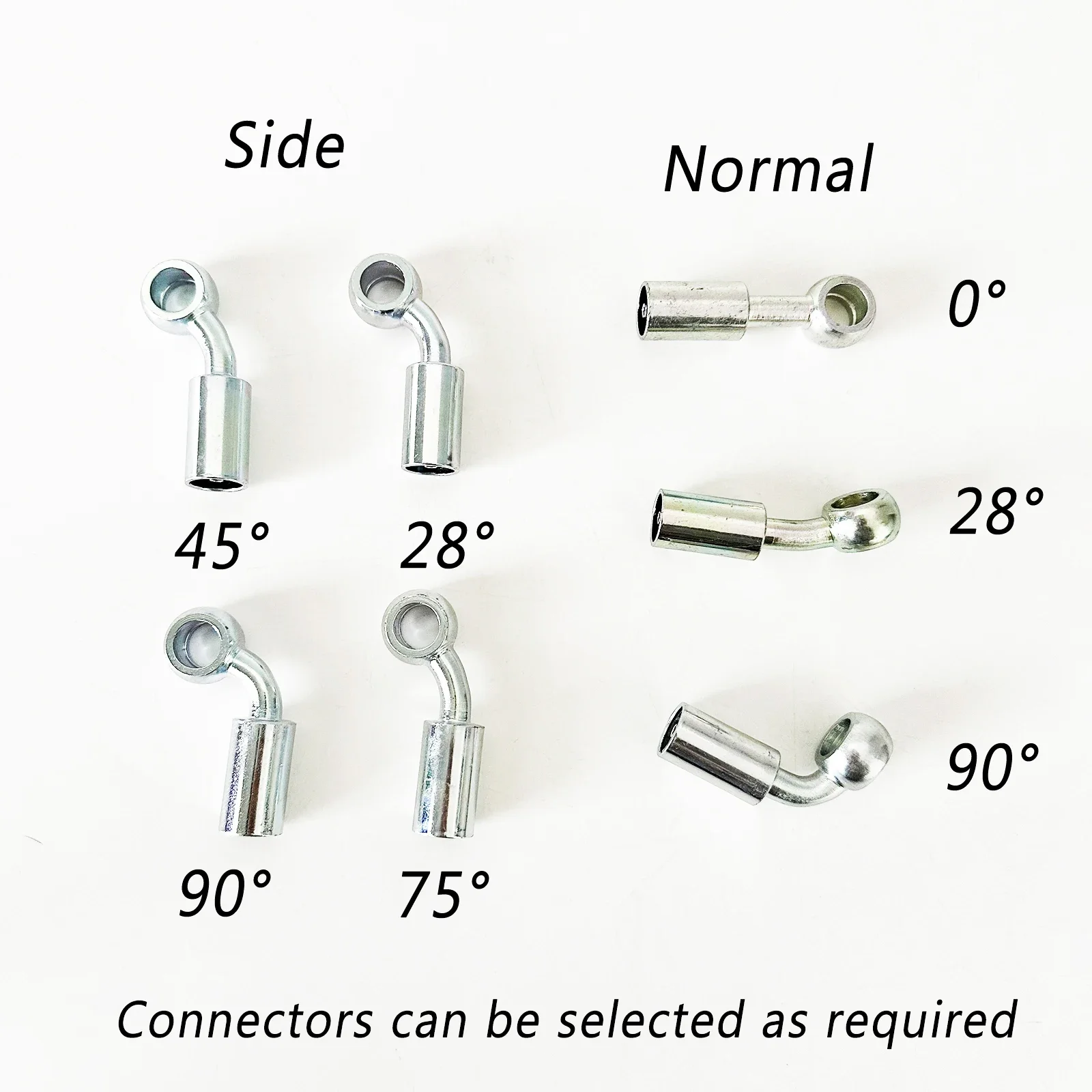 White M10 Fuel Hose Elbow Adapter 0/28/45/75/90 Degree Universal Oil Line Connector for Car Motorcycle Modification Tools