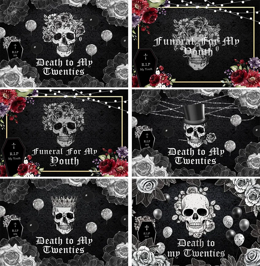 Day of The Dead Backdrop for Photography Mexico Fiesta Sugar Skull Marigold Carnival Dress-up Dance Party Photo Background Decor