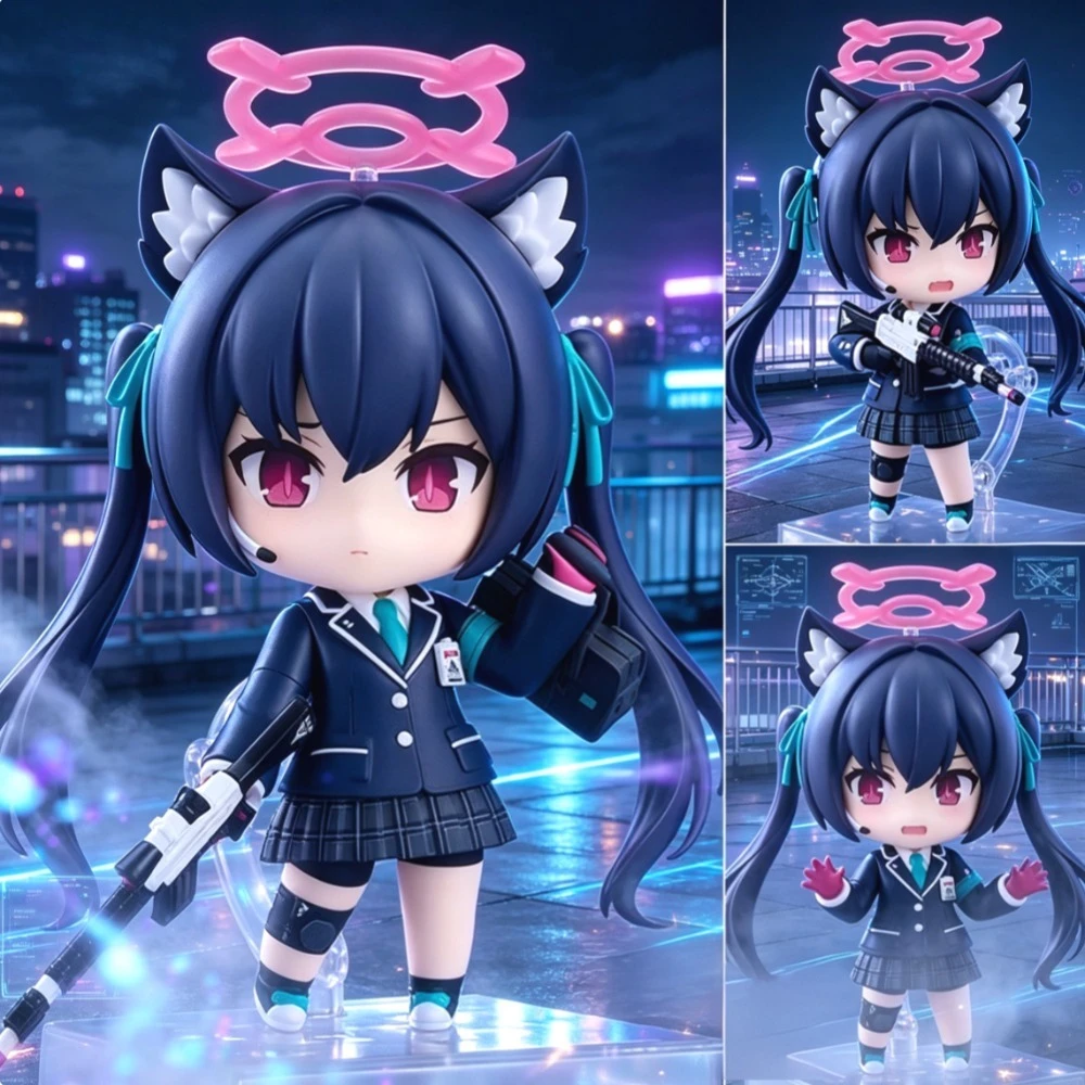15cm Anime Blue Archive Figures Serika Kuromi Action Figures Pvc Statue Desktop Ornamen Collection Model Toys Gifts