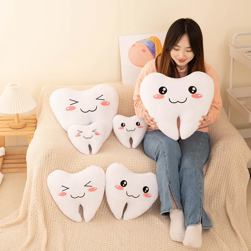 Creative cute simulation teeth pillow children\'s expression love teeth care plush toys