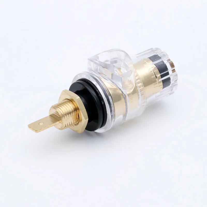 2Pairs Audio Speaker Crystal Binding Post M8*0.75 Binding Post Brass Gold-Plated Imported High Current Terminal Plug