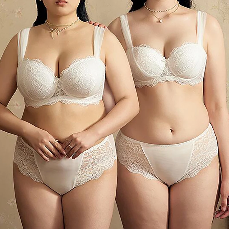 

Large Size Lace Bra for Women Big Chest Appears Small Push-Up Bra Breast Collection Top Up Anti Sagging Large Size Lingerie