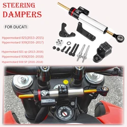 For Ducati Hyperstrada 821 939 Hypermotard 821 939 SP New CNC Fiber Carbon Steering Damper Stabilizer Bracket Mounting Kit