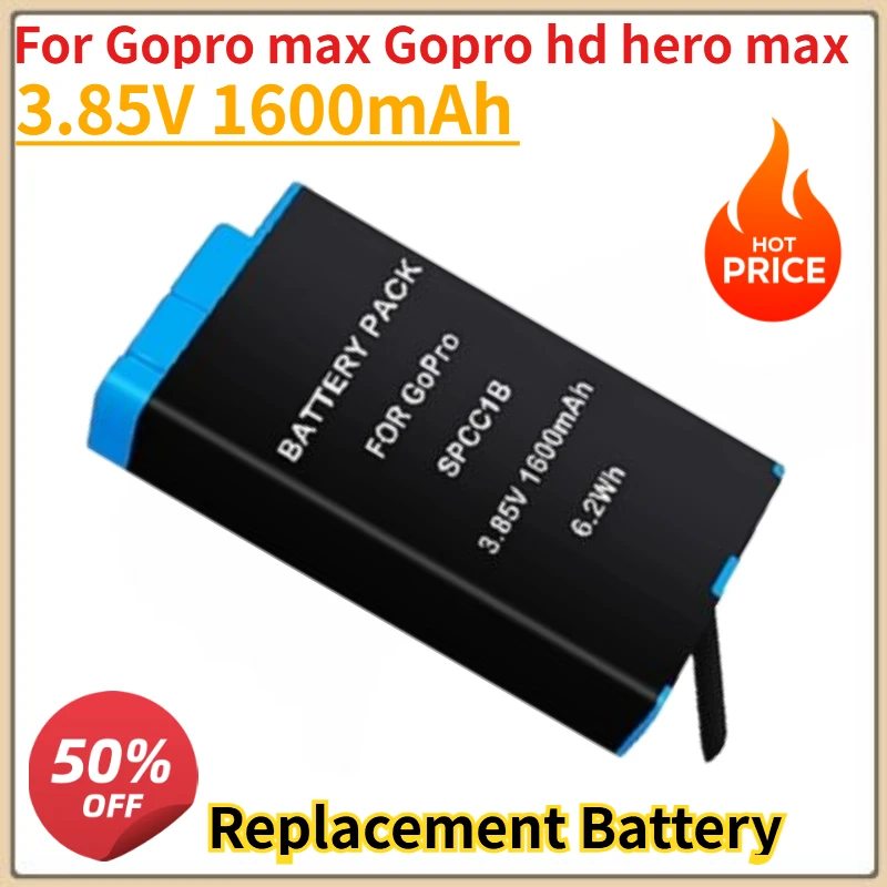 

High Quality New 3.85V 1600mah Camera Battery For Gopro max Gopro hd hero max for GoproMax Action Camera Batteries Accessories
