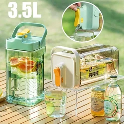 Fashion Cold Water Pitcher Large Capacity Outdoor picnics Lemonade Juice Bottles Cold Kettle with Faucet Iced Beverage Dispenser