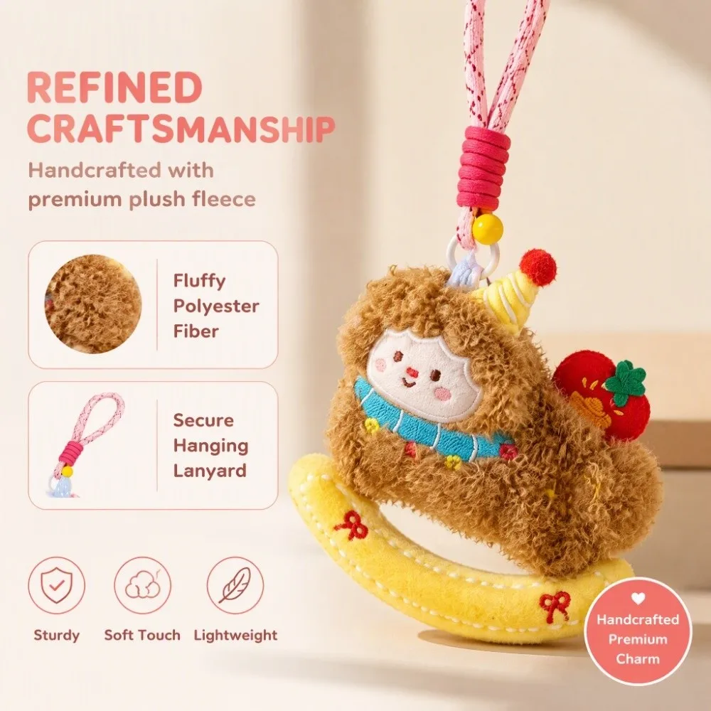 Gift Pendant Fluffy Curly Haired Lamb Pendant Soft Lightweight Plush Sheep Keychain Lovely Cute Sheep Pendant Car Key Accessory