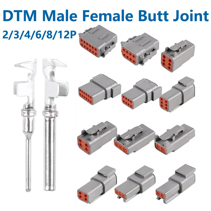 

10/50/100 Sets Deutsch Type DTM Automobile Connector Wiring Matching Terminal Harness Car Connector DTM04-2/3/4/6/8/12 DTM06