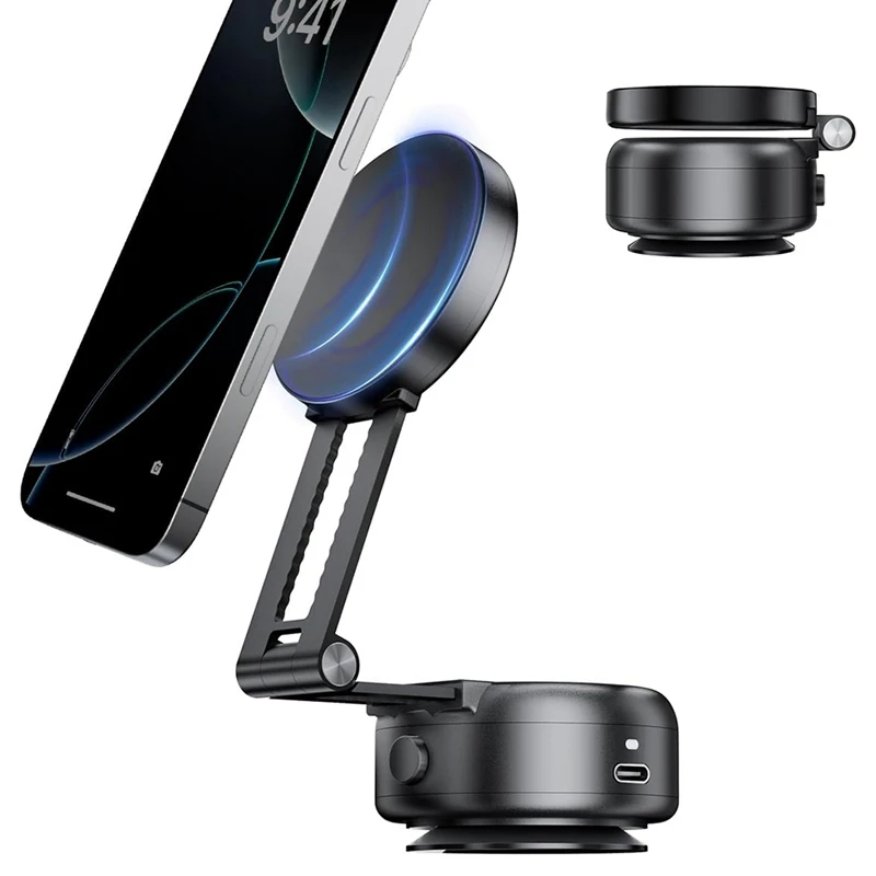 Supporto per telefono con aspirazione magnetica sottovuoto elettrico, 360 °   Supporto per auto con rotazione, supporto magnetico per telefono per auto per Iphone16/15/14/13