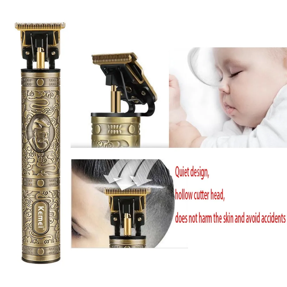 Kemei KM-700D Professional Hair ClipperตัดผมผมTrimmerสำหรับชายRetroพระพุทธรูปไร้สายEdgeไฟฟ้าตัดผม