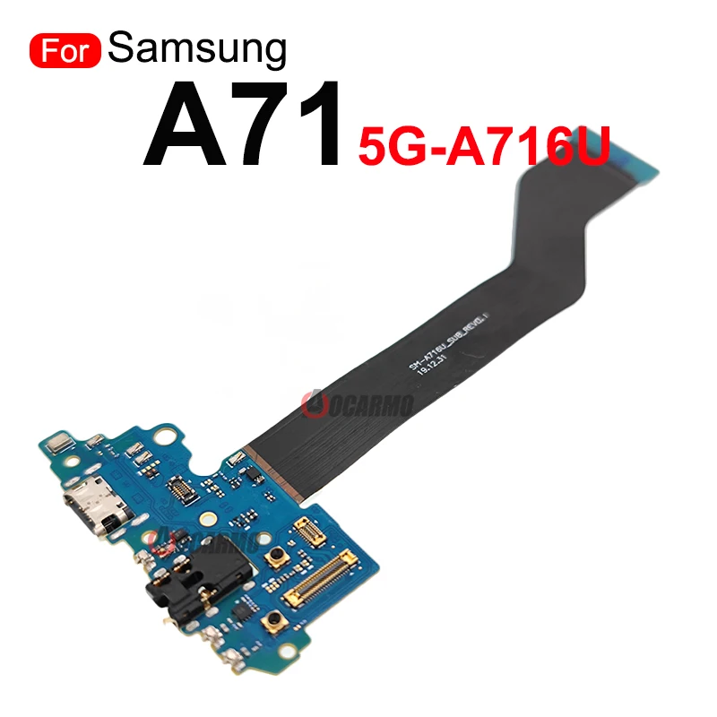 For Samsung Galaxy A71 5G A7160 A716U USB Charging Dock Charger Port With Headphone Jack Board Flex Cable Replacement Parts