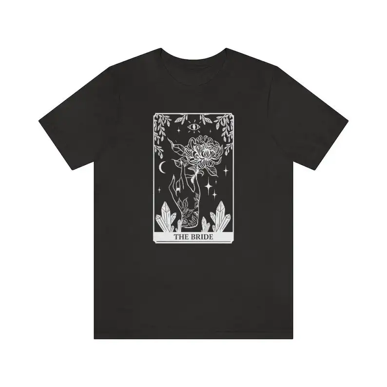 Tarot Bride Shirt,  Bachelorette Aesthetic Cotton O Neck Short Sleeve Top Tee Graphic T-shirt Streetwear Female Clothes Unisex