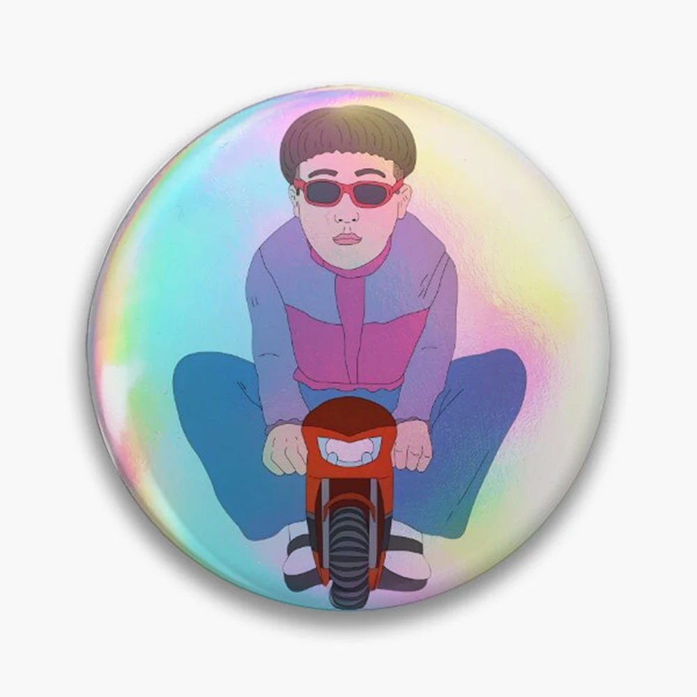 Oliver Tree Pin Holographic Star Heart Pin Brooches Laminated Button Fashion Accessory