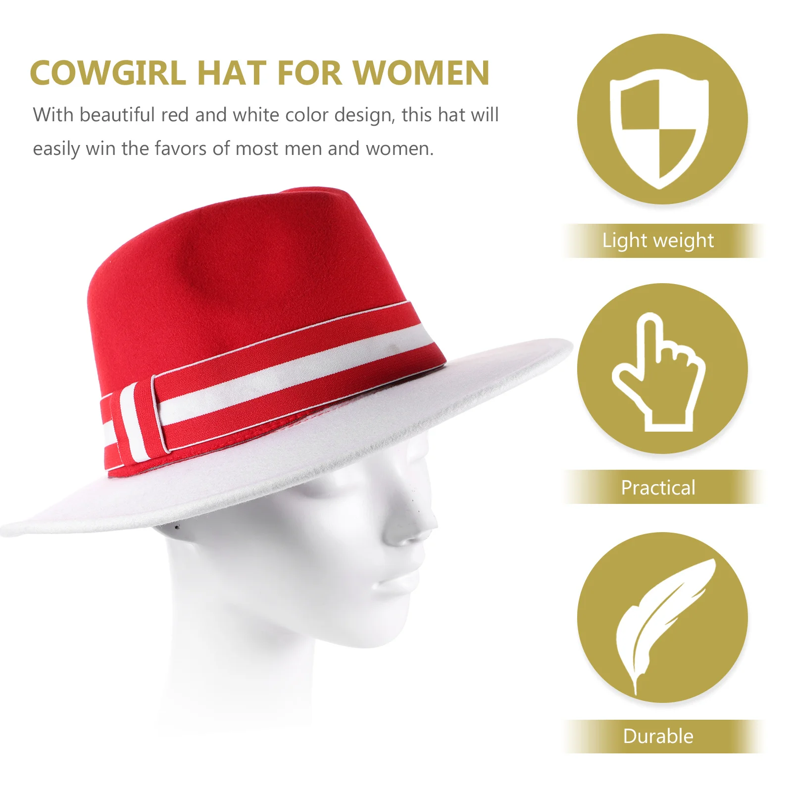 

Red White Wide Brim Fedora Vintage Party For Fedoras Hats Women Men Classic Women Jazz Hat Costume Top Hat