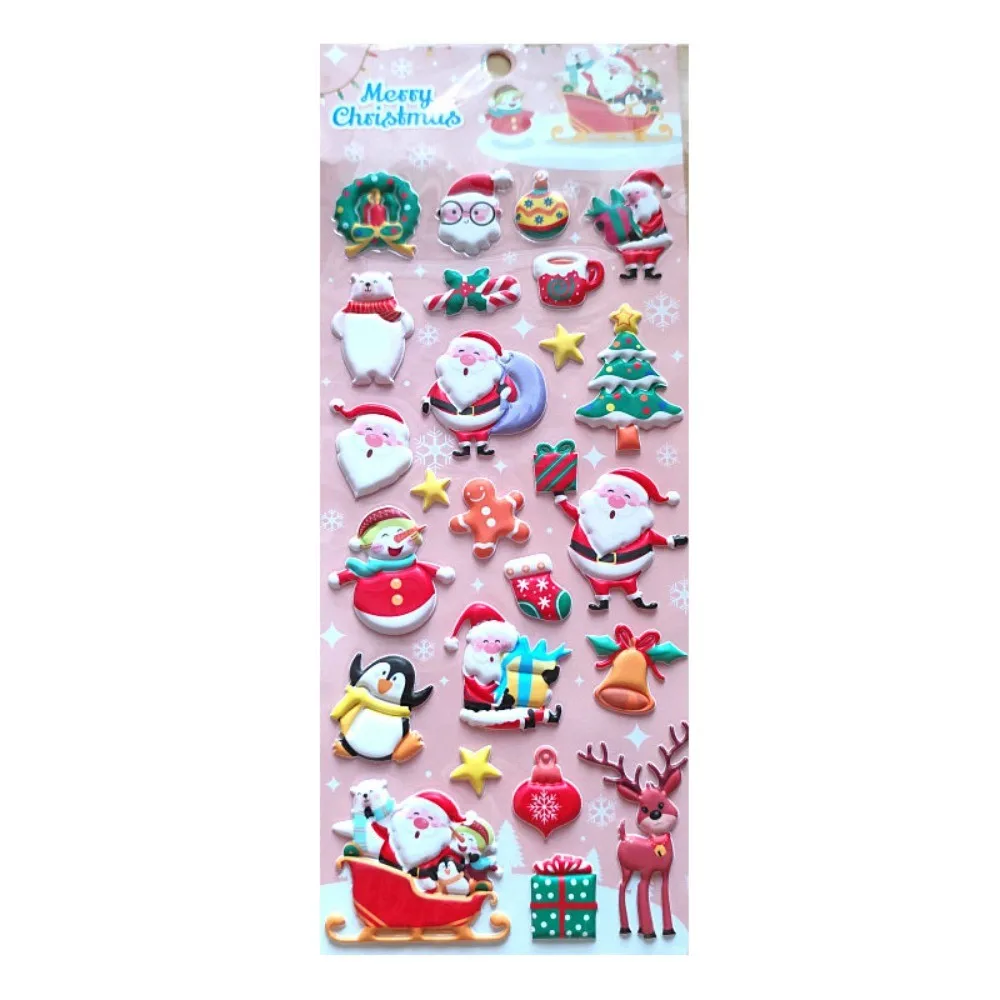 Świąteczne Naklejki 3D z Miękkiej Pianki EVA z Uroczym Kreskówkowym Świętym Mikołajem - Dekoracje DIY do Dzienników, Obudów Telefonów (Sklep Anime Worlds)
