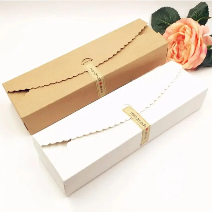 

30pcs/lot Kraft Gift Boxes Paper handmade candy /chocolate packing box blank storage DIY wedding cake boxes 23*7*4cm