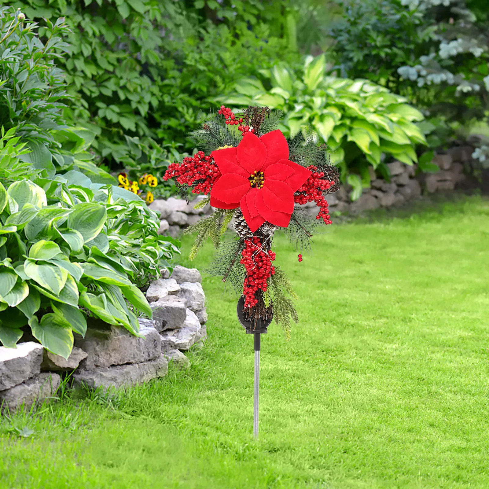 

Solar Cross Durable Reliable Design Energy Saving Solar Lights Outdoor Lawn Decor Garden Outdoor Waterproof Christmas Xmas