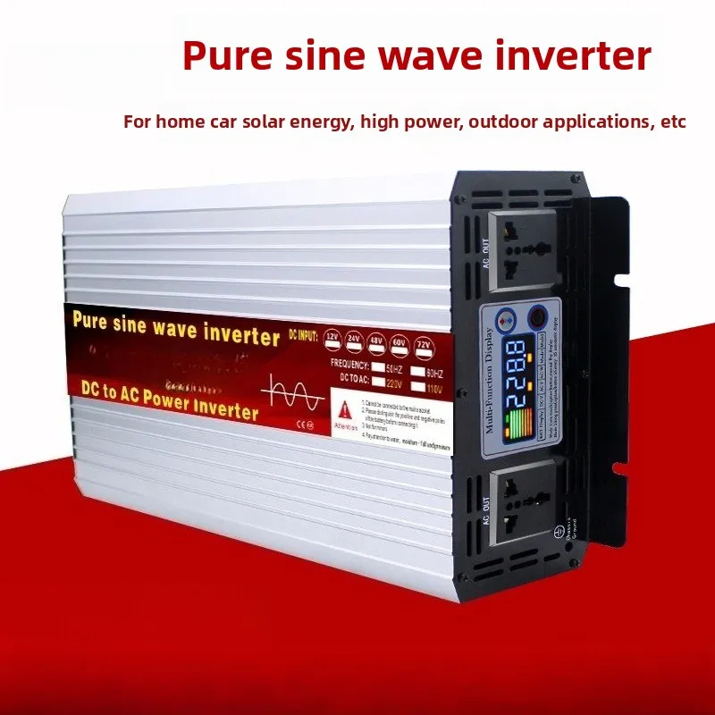 

Pure Sine Wave Inverter DC12V24V48V60V72V To AC220V Vehicle Solar Energy Multiple Protection Buzzer Reminder Device