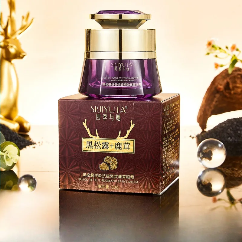 Black Truffle Deer Placenta Eyes Cream Age-Defying Complex Caffeine Reduces Puffiness Dark Circles Hydrating Face Delicate Skin