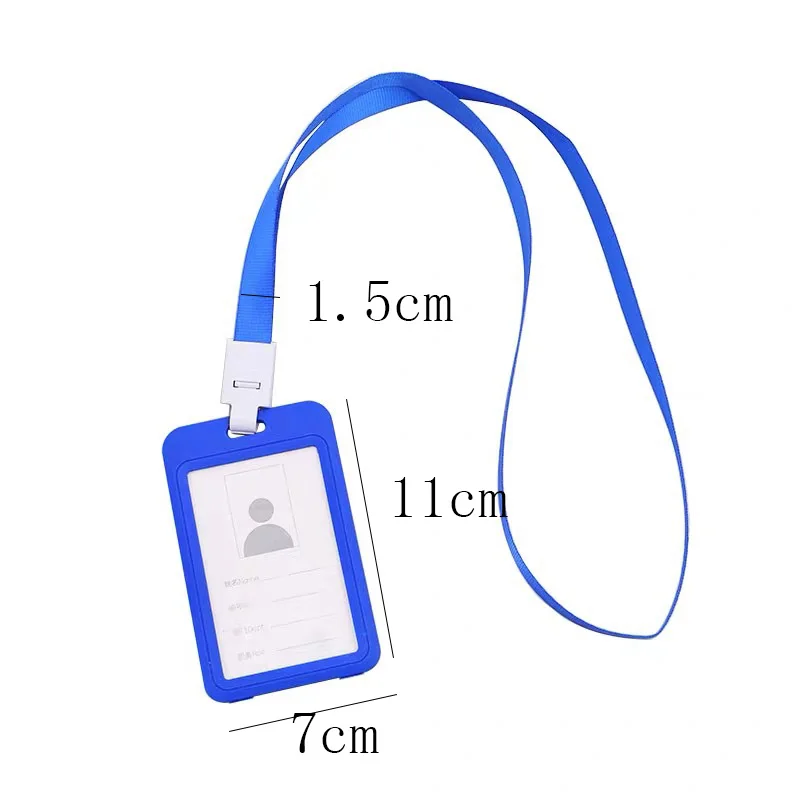 1 PC Color ID Card Holder Plastic Badge Holder Name Identification Sleeve Dual Clear Exhibition Office Case Holder