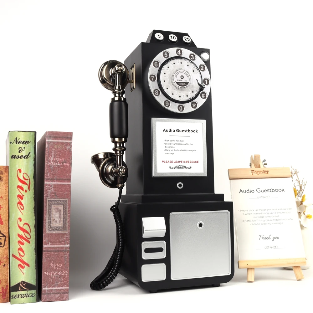 London Payphone Antique Phone Voice Recorder Audio Guest Book Telephone audio guestbook phone for wedding telephone photo booth