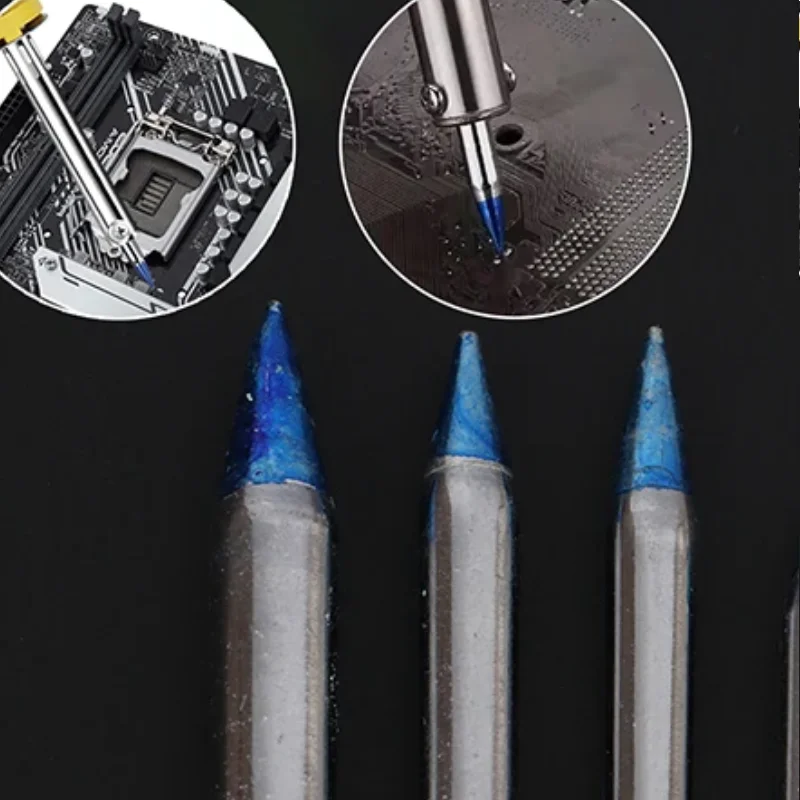 

Жала для паяльника, синие остроконечные сварочные жала, 30/40/60/80/100/150 Вт, внешний тепловой паяльник, бессвинцовая станция, инструменты для пайки