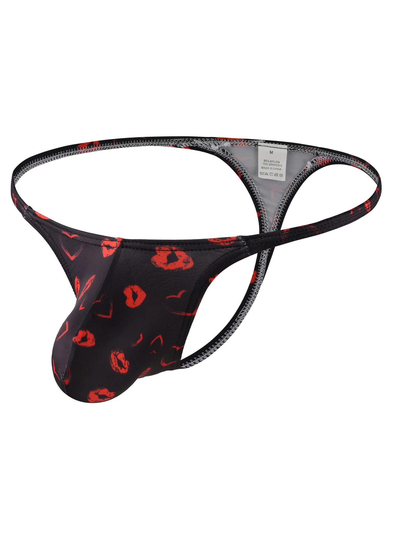 Men\'s underwear sexy breathable lip print men\'s thong