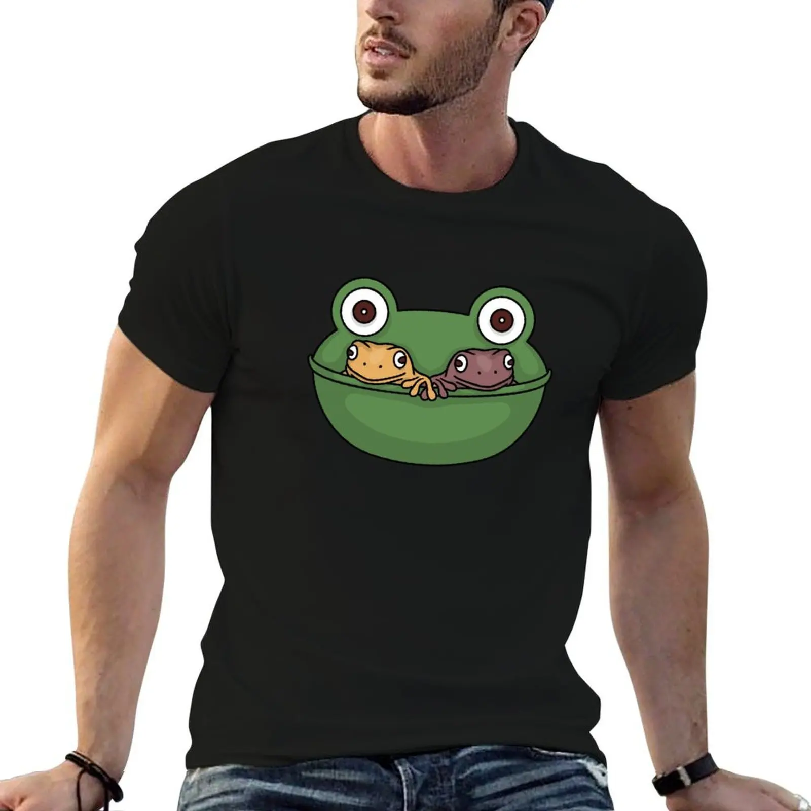 

Frogs holding hands in the froggy soap dish T-Shirt t shirts for man graphic tees anime t shirts oversize T-Shirt