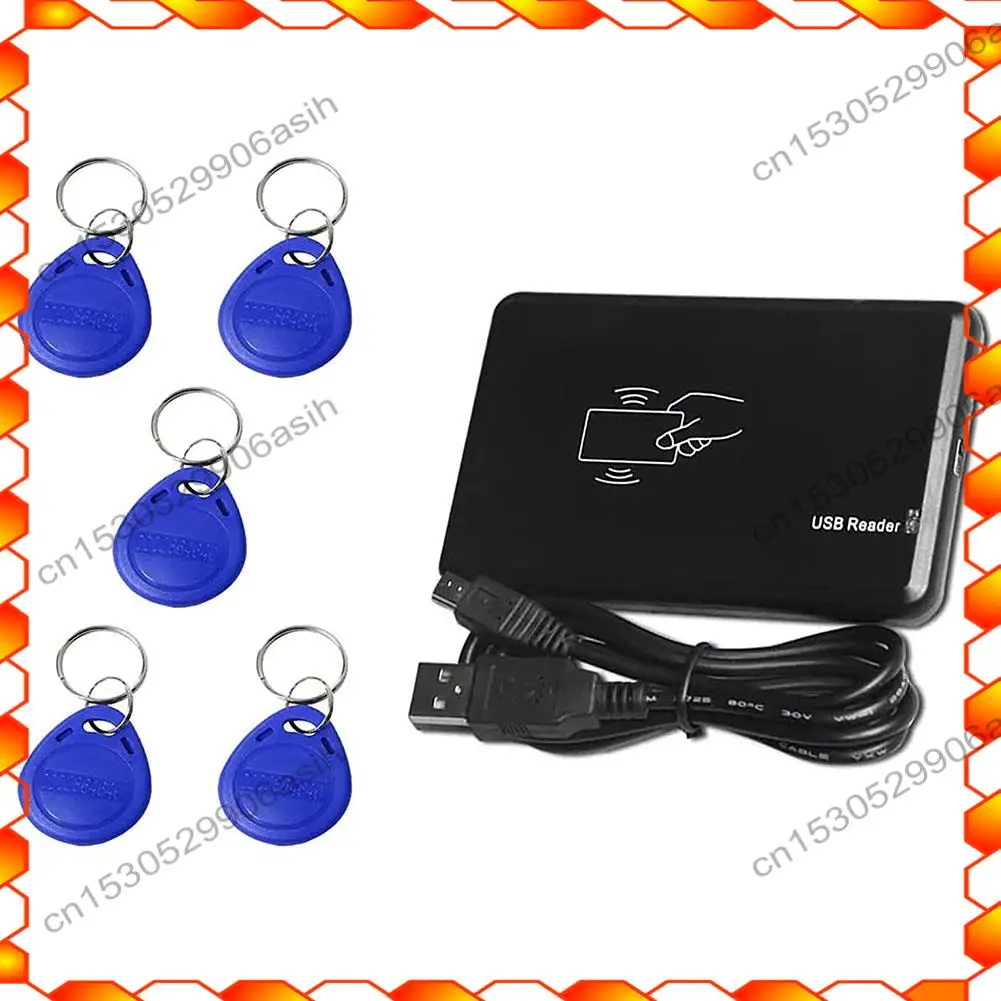 -AT52 Pembaca RFID USB Pembaca Kartu ID Pembaca Kartu Tanpa Kontak Untuk EM4100