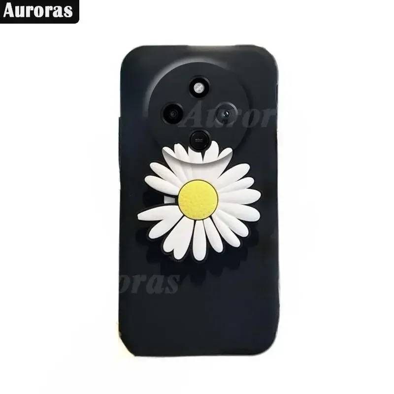 For Redmi 14C 13C 4G Case With Chrysanthemum Holder Silicone Soft Shockproof Shell For Redmi A4 C14 C13 C 14 4G Cover Funda