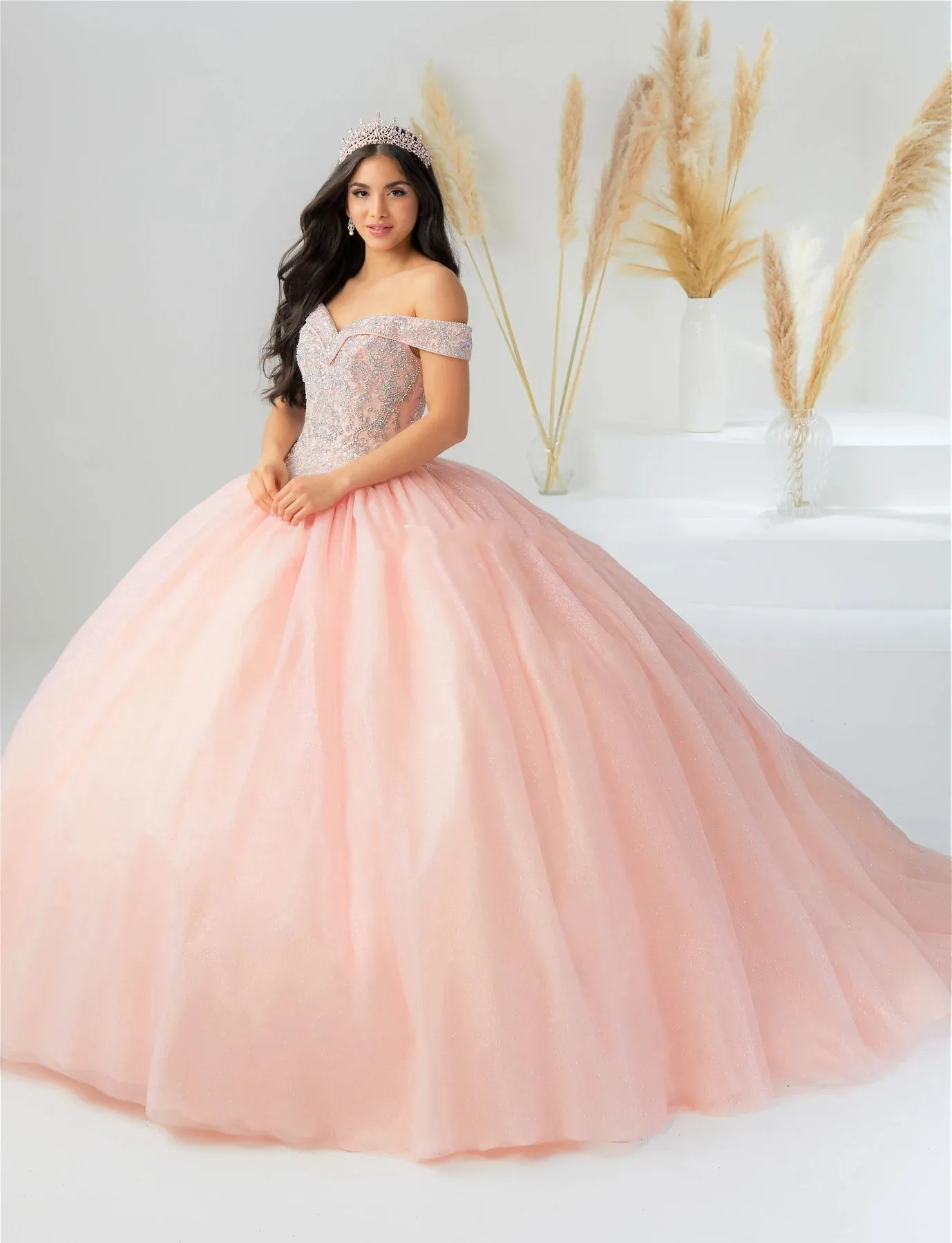 Vestidos de quinceañera champán, vestido de baile sin hombros de tul con cuentas mexicanas dulces 16 vestidos 15 años