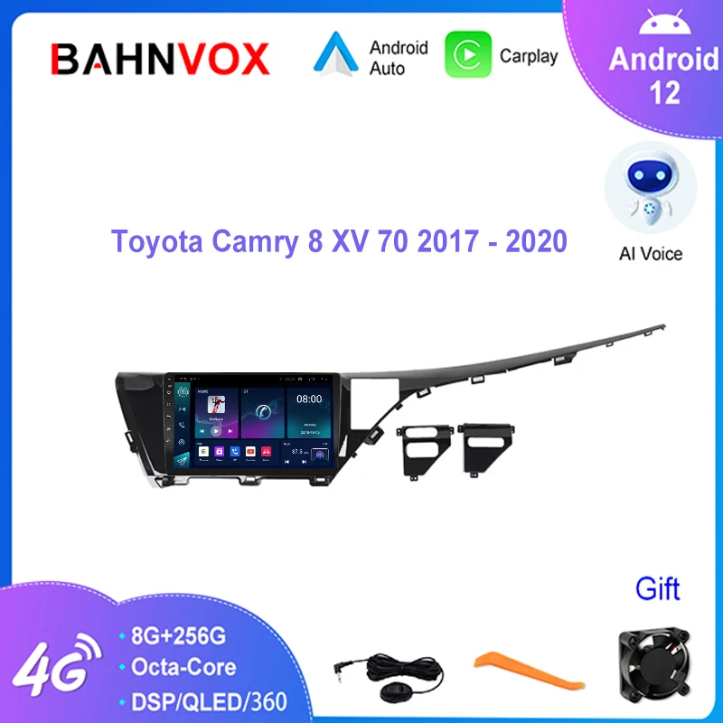 

10,1-дюймовый автомобильный радиоприемник с Android 12.0 для Toyota Camry 8 XV 70 2017 2020 Carplay, GPS-навигация, мультимедийный плеер, стереоголовка