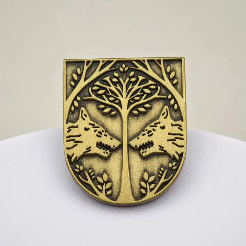 Destiny 2 Iron Banner Brooch Pin Twin Wolves Tree of Life Metal Badge Game Emblem Enamel Pins for Clothes Backpack Lapel Pin Fan