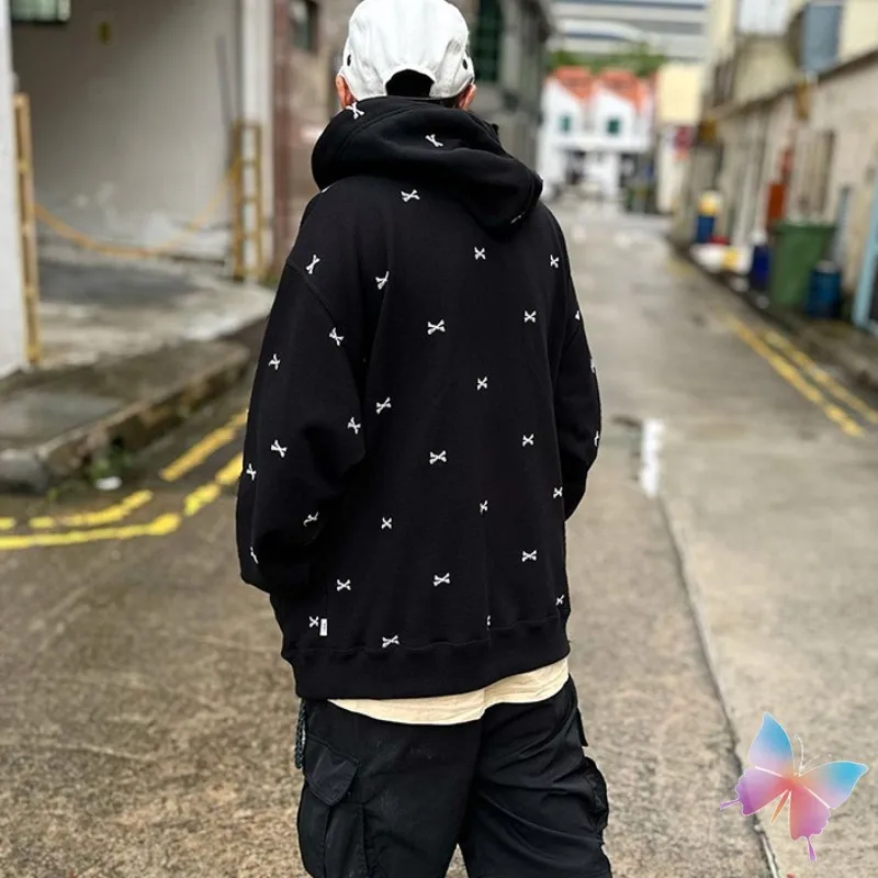 24ss Full Embroidered Bone Wtaps Hoodies High Street Fleece Hooded Sweatshirt Japanese Fashion Loose Men Women Hoodys