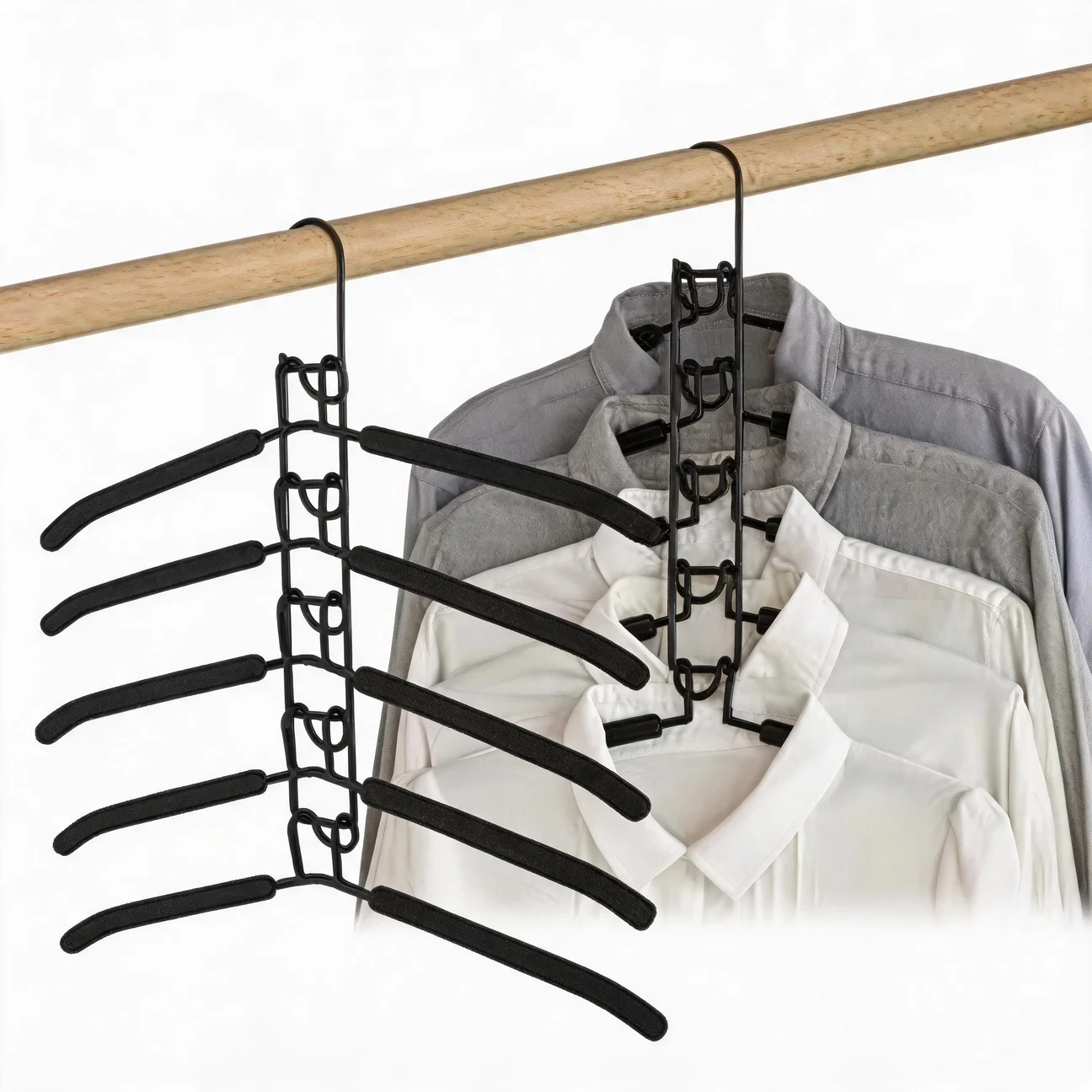 5 in 1 Magic Metal Hanger Multi-Function Non-Slip Hanger with Multi-Layer EVA Sponge for Jeans Skirts T-Shirts Trousers