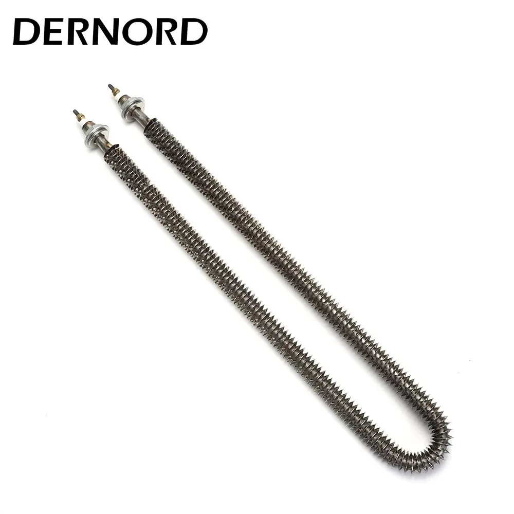 سخان أنبوبي ذو زعانف من النوع U من DERNORD M18 عنصر تسخين الهواء 304SS 500 وات/800 وات/1 كيلو وات/1.2 وات/1.5 كيلو وات